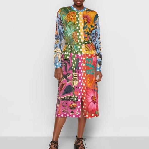 FARM Rio Colorful Jungle Print Long Sleeve Dress - Picture 6 of 15